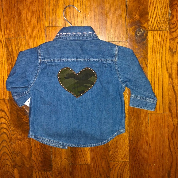 ONE OF A KIND CUSTOM Baby Denim button down shirt - Picture 3 of 4